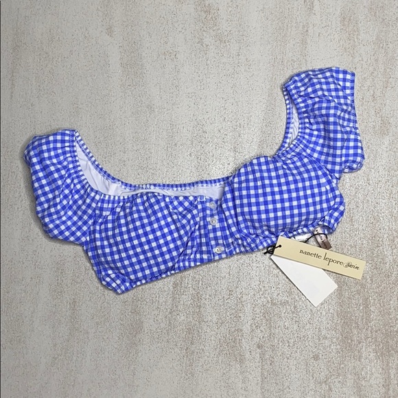 Nanette Lepore Other - NANETTE LEPORE Blue Checkered Bikini Top